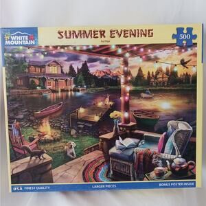 "Summer Evening" 500-Piece Puzzle White Mountain by Olga POSTER Included